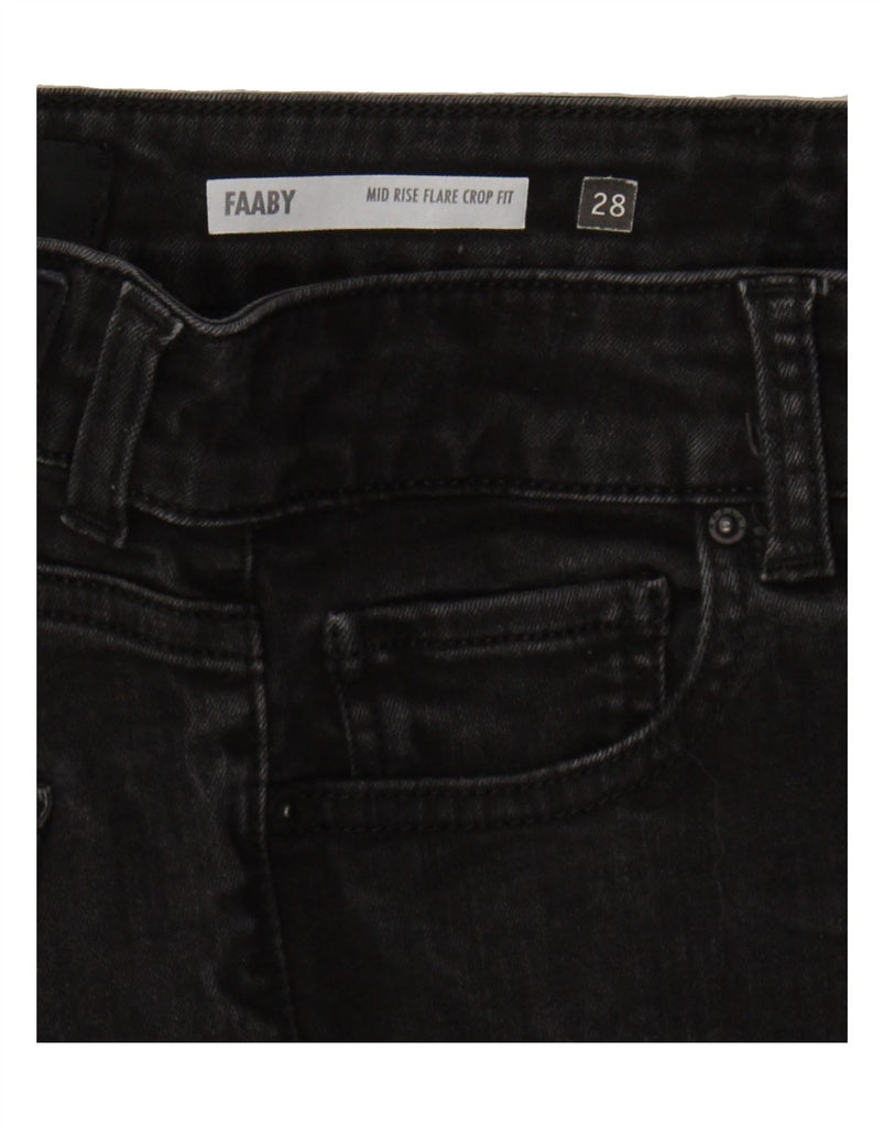REPLAY Womens Faaby Mid Rise Flare Cropped Jeans W28 L25 Black Vintage Replay and Second-Hand Replay from Messina Hembry 