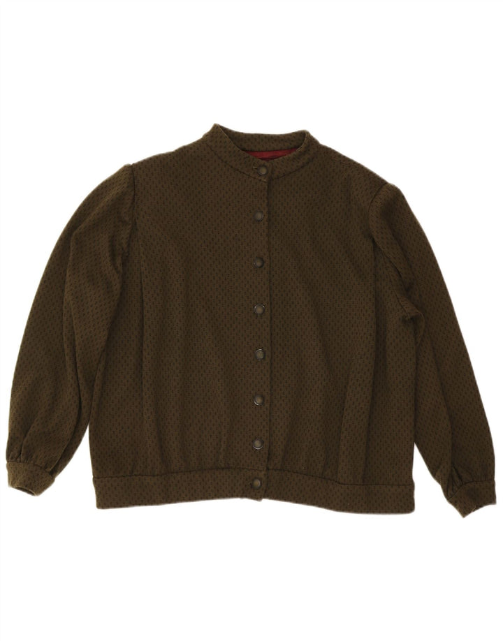 Vintage Womens Bomber Jacket UK 20 2XL Khaki Spotted