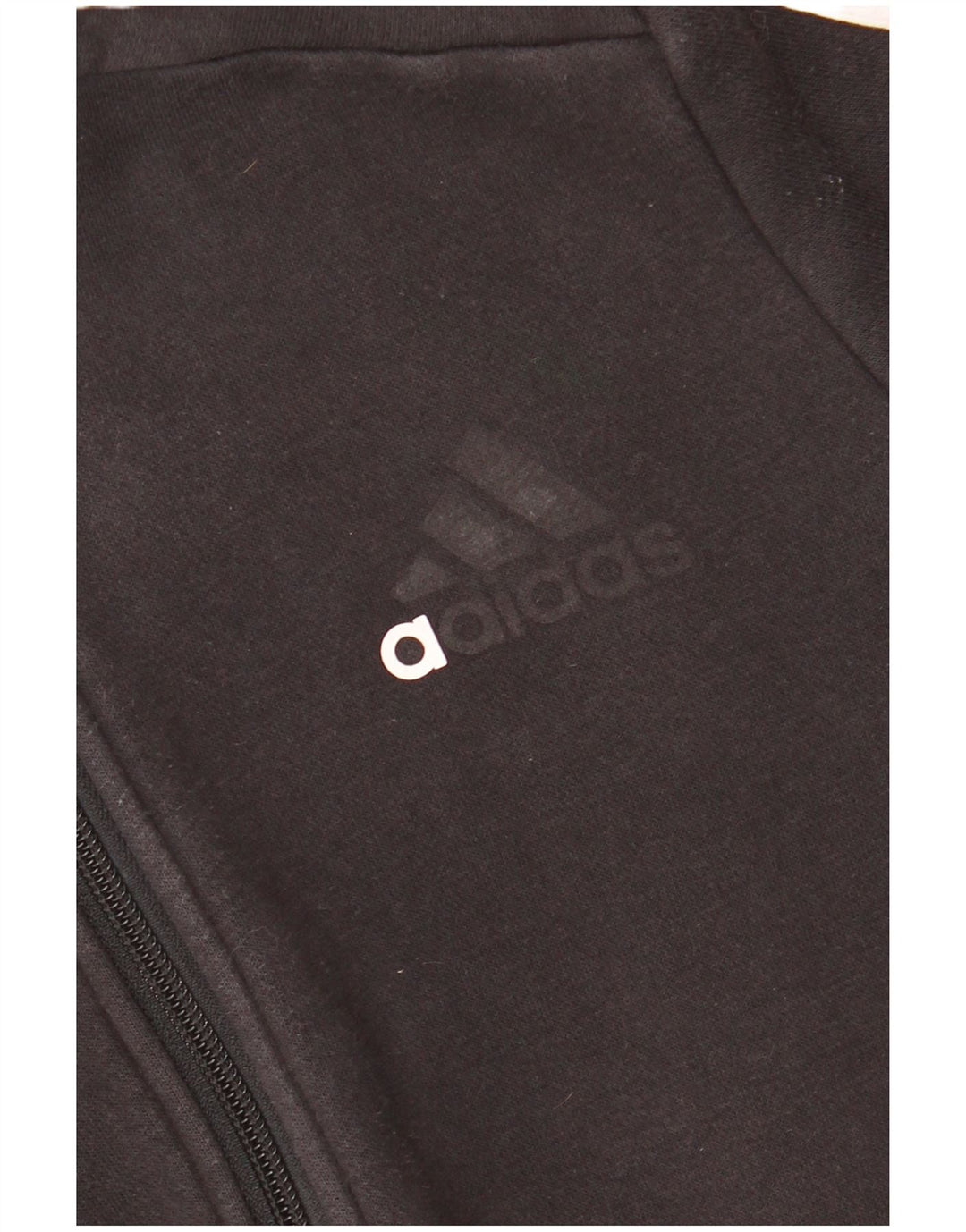 ADIDAS Boys Zip Hoodie Sweater 11-12 Years Black Cotton