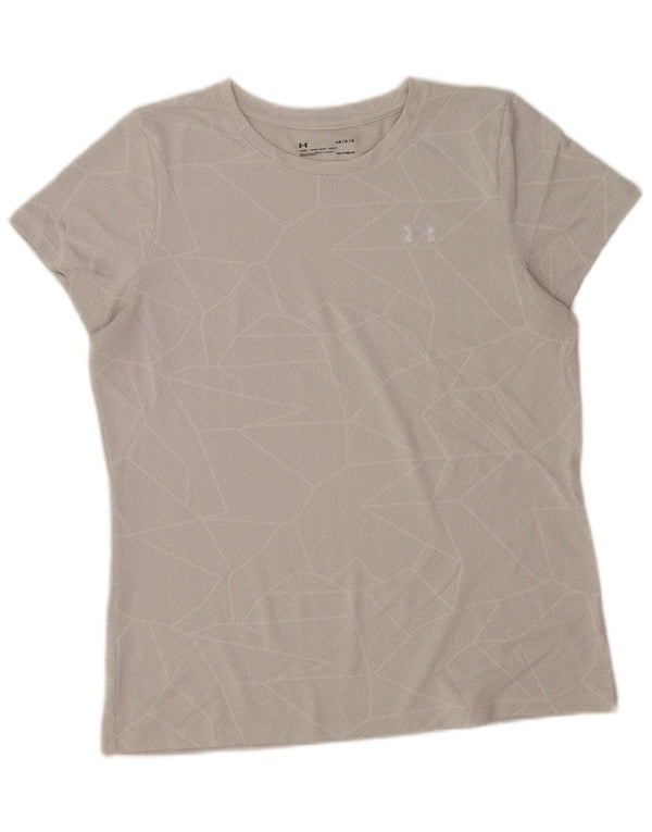 Under Armour Mens Heat Gear T-Shirt Top Large Grey Geometric Polyester