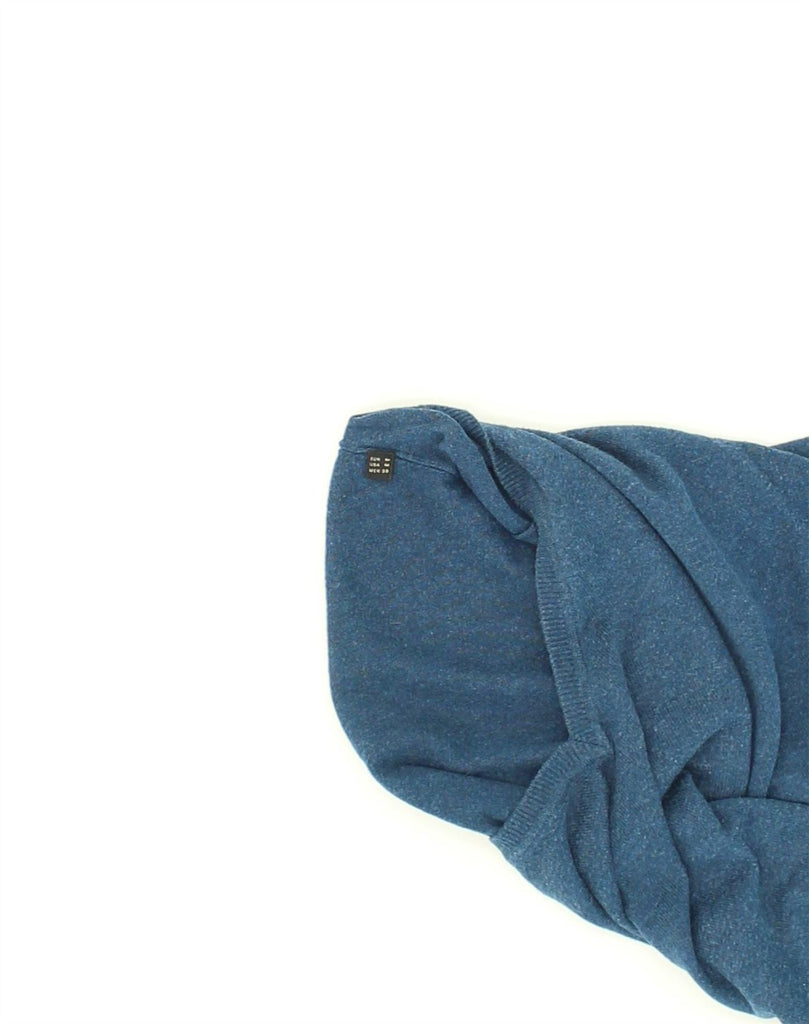 MASSIMO DUTTI Mens V-Neck Jumper Sweater Medium Blue Cotton | Vintage Massimo Dutti | Thrift | Second-Hand Massimo Dutti | Used Clothing | Messina Hembry 