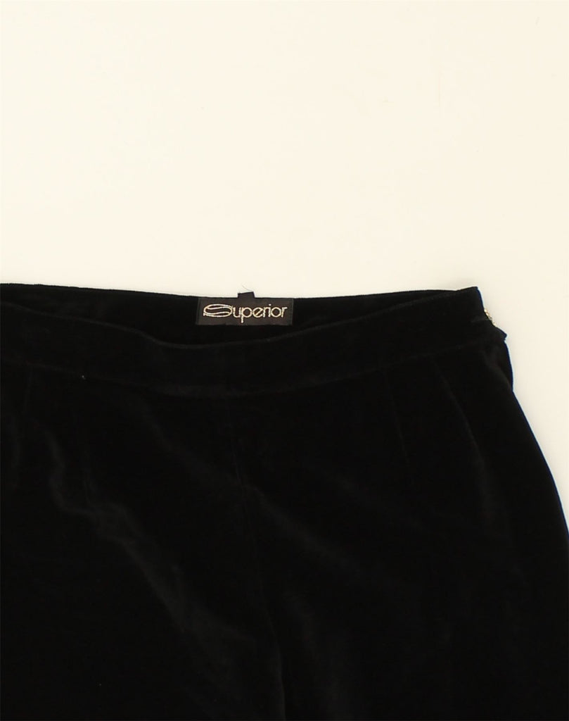 SUPERIOR Womens Velour Casual Shorts W26 Small Black Cotton | Vintage Superior | Thrift | Second-Hand Superior | Used Clothing | Messina Hembry 