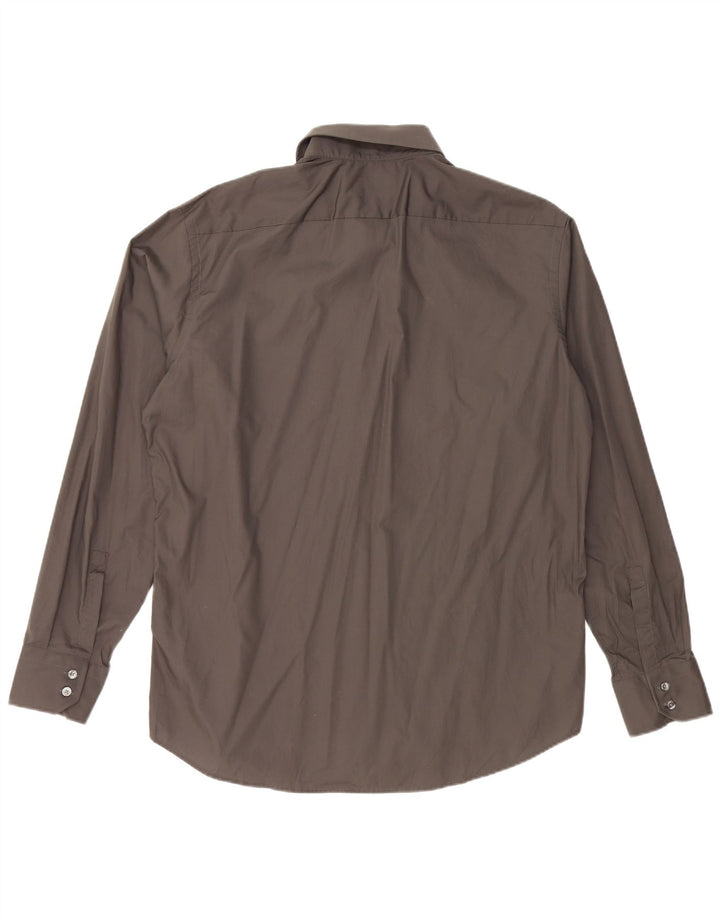 HUGO BOSS Mens Regular Fit Shirt Size 44 17 1/2 XL Grey Cotton