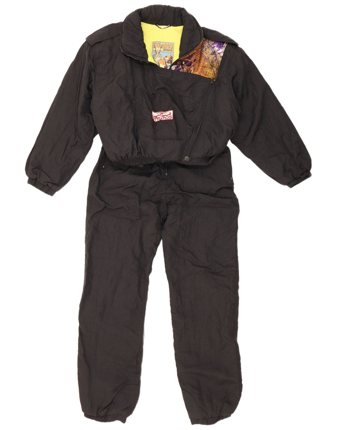 Stratos Womens Ski Jumpsuit IT 42 Medium Black Nylon