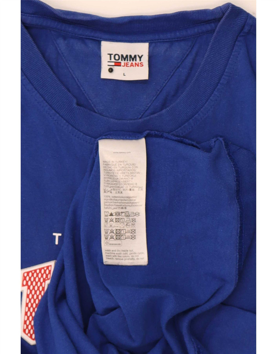 Tommy Hilfiger Mens Graphic T-Shirt Top Large Blue