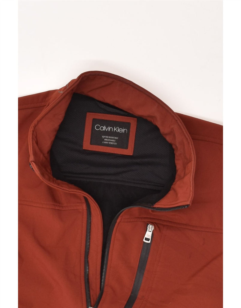 CALVIN KLEIN Mens Rain Jacket UK 38 Medium Maroon Polyester | Vintage Calvin Klein | Thrift | Second-Hand Calvin Klein | Used Clothing | Messina Hembry 