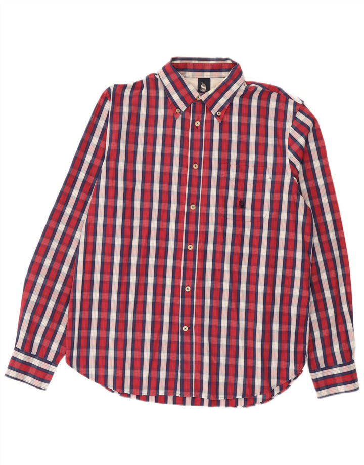 Marina Yachting Mens Shirt Size 42 Large Red Check