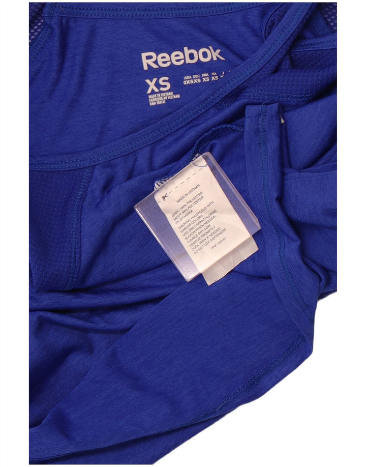 REEBOK Womens Vest Top UK 8 Small Blue Polyester Sports