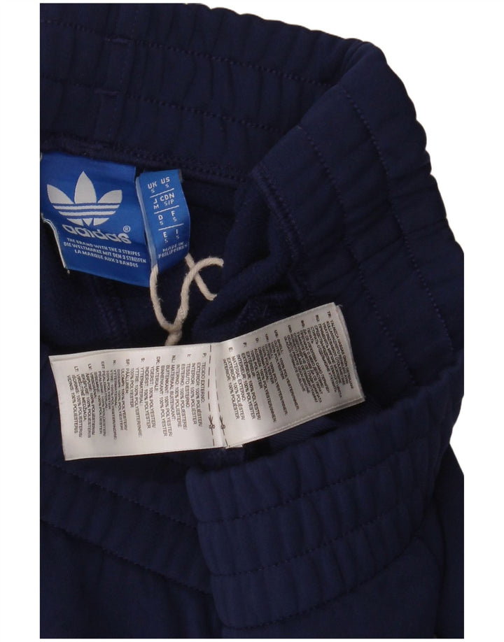 Adidas Mens Graphic Tracksuit Trousers Small Navy Blue Polyester