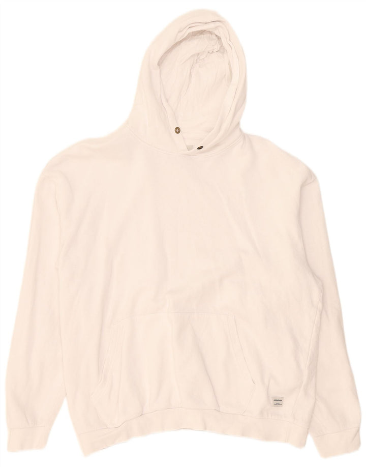 Jack & Jones Mens Hoodie Jumper Large White Cotton