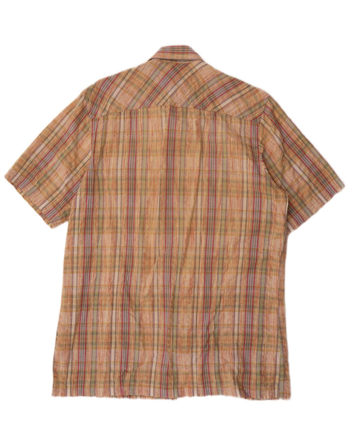 TIMBERLAND Mens Short Sleeve Shirt Medium Multicoloured Check Cotton