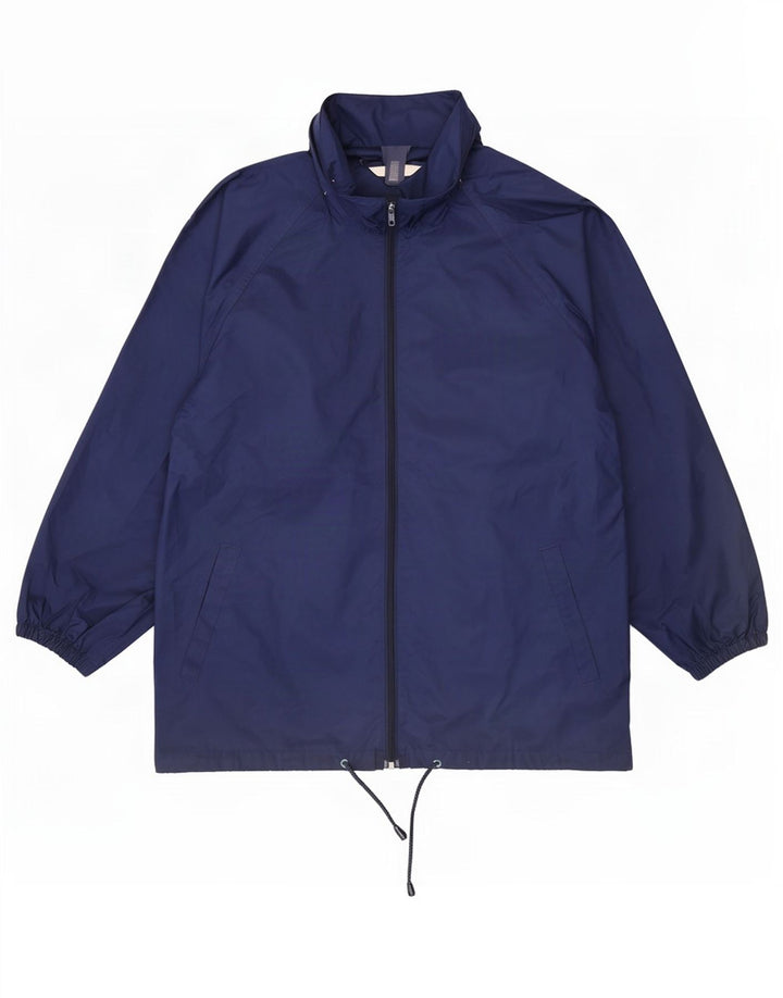 St. Bernard Womens Hooded Oversized Rain Jacket UK 10 Small Navy Blue PVC