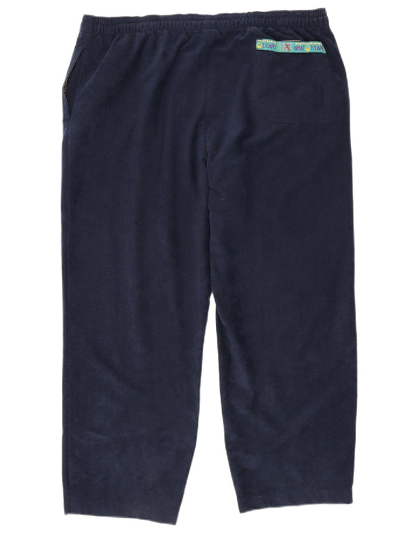 Great Escapes Mens Velour Tracksuit Trousers XL Navy Blue Polyester