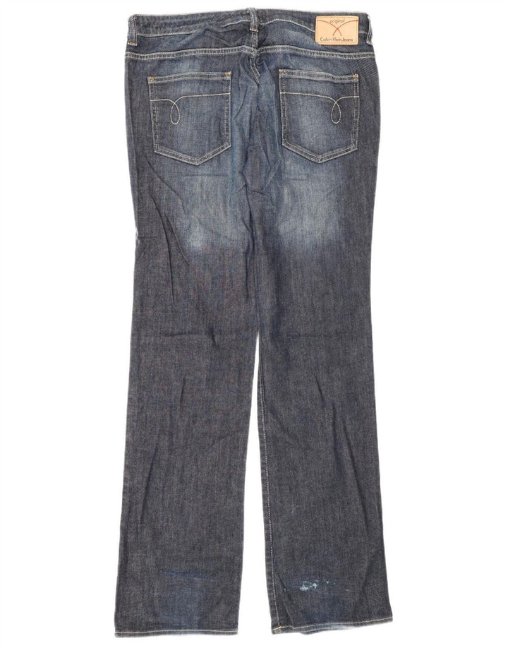 Calvin Klein Womens Bootcut Jeans W32 L34 Navy Blue Cotton