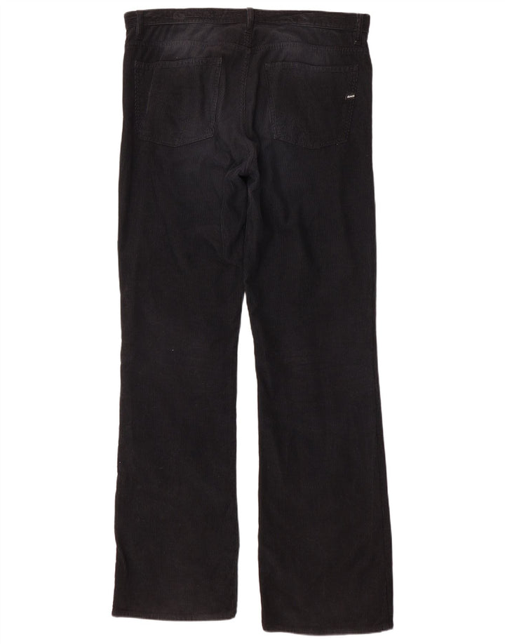 Gas Mens Bootcut Corduroy Trousers W36 L34 Black