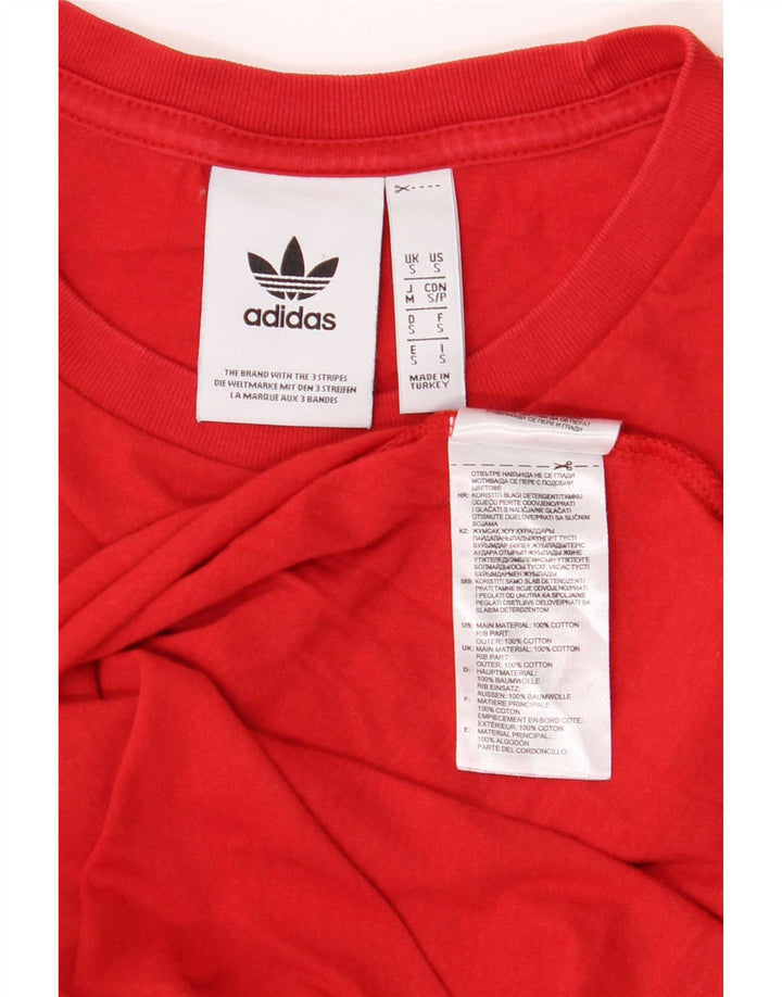 Adidas Mens T-Shirt Top Small Red Cotton