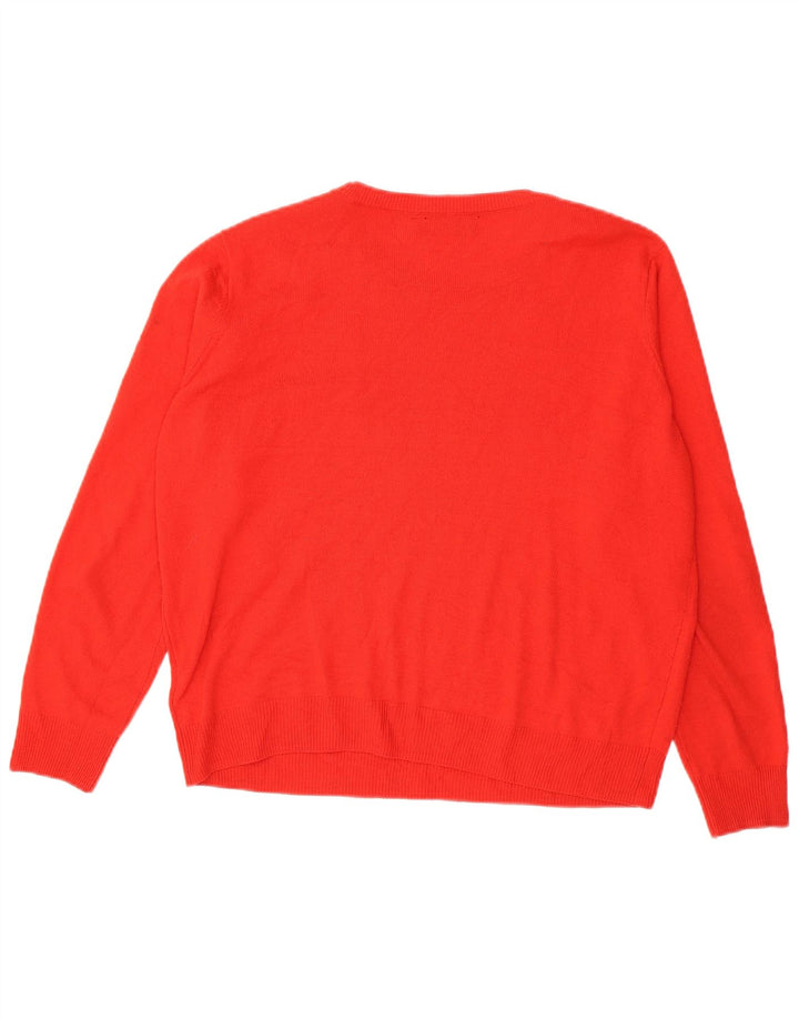 Marks & Spencer Womens Boat Neck Jumper Sweater UK 16 Large Red