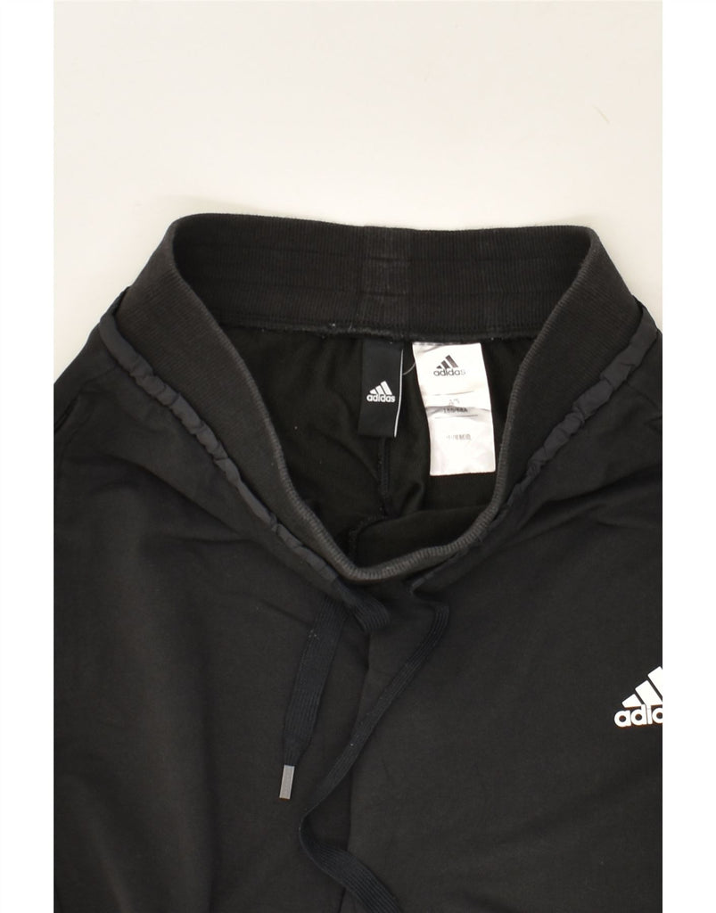 ADIDAS Womens Tracksuit Trousers UK 10 Small Black Cotton | Vintage Adidas | Thrift | Second-Hand Adidas | Used Clothing | Messina Hembry 