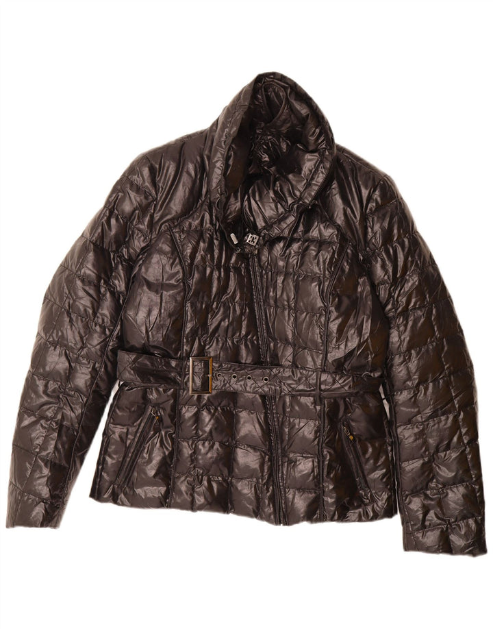 Trussardi Jeans Womens Padded Jacket IT 44 Medium Black Polyester