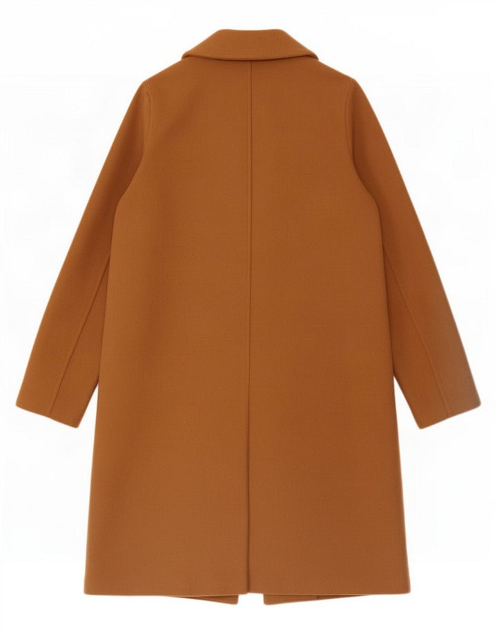 Zara Womens Overcoat UK 10 Small Brown Polyester