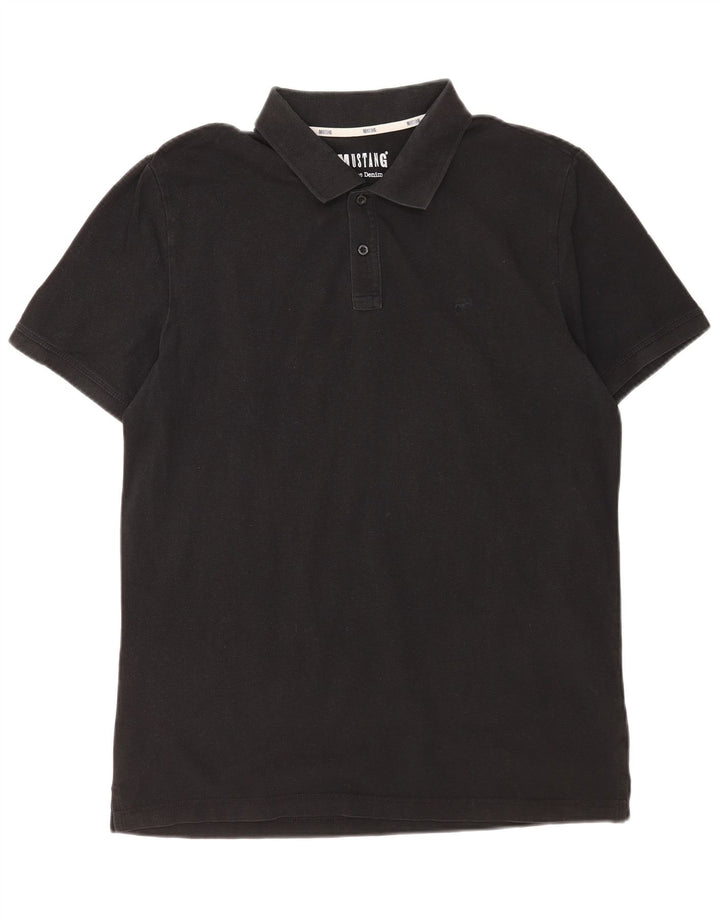 Mustang Mens Polo Shirt Large Black Cotton