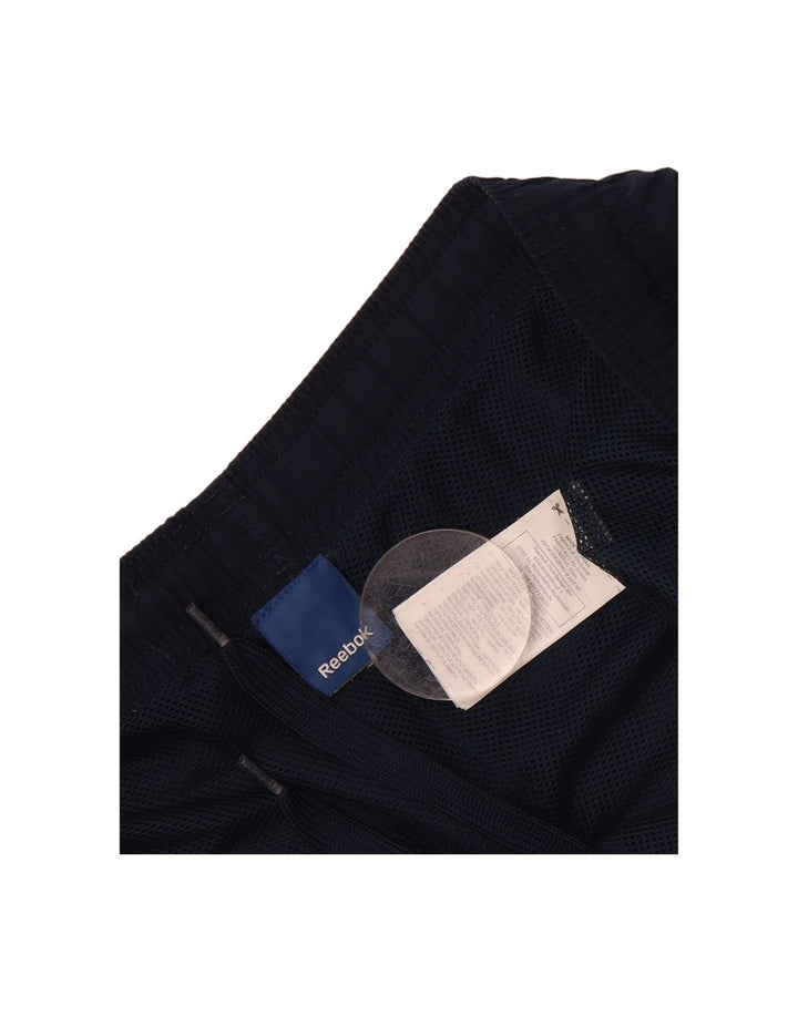 REEBOK Mens Graphic Tracksuit Trousers Large  Navy Blue Colourblock