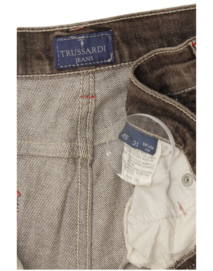 TRUSSARDI Mens Straight Jeans W29 L31 Brown Cotton