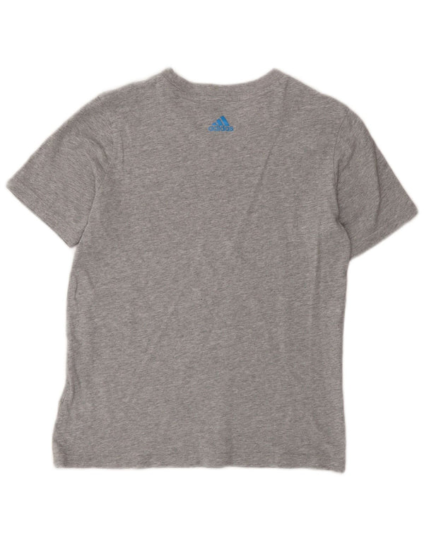 Adidas Boys Graphic T-Shirt Top 11-12 Years Grey Cotton