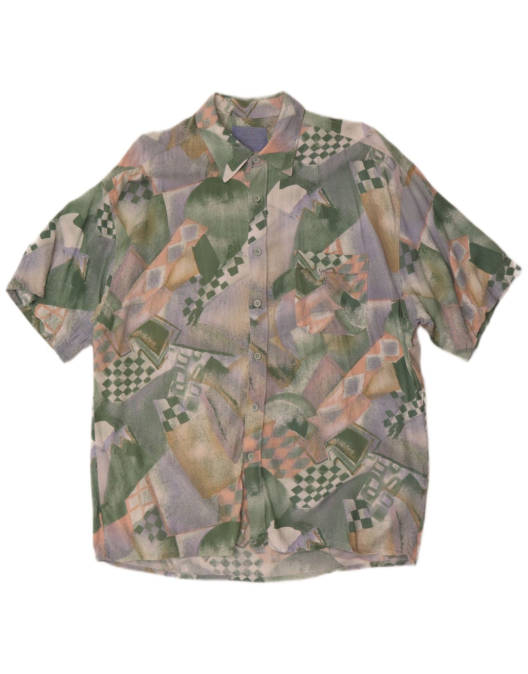 Vintage Mens Abstract Pattern Shirt Size 41/42 Large Multicoloured