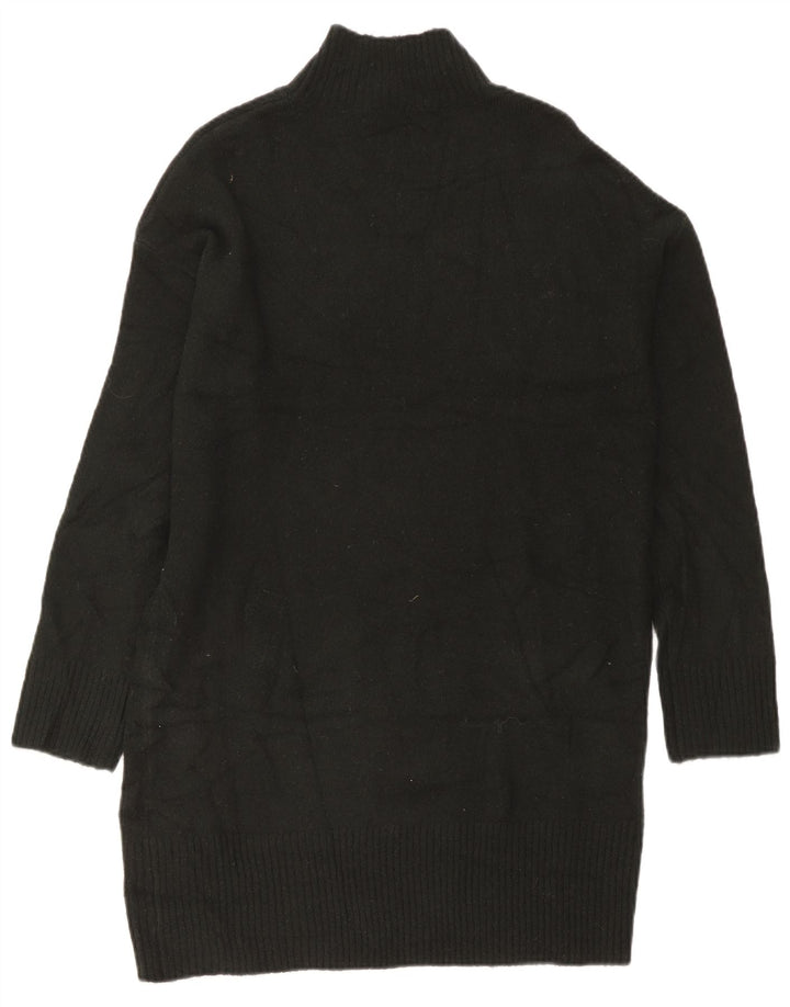 Oasis Womens Long Sleeve Oversized Jumper Dress UK 14 Medium Black Acrylic