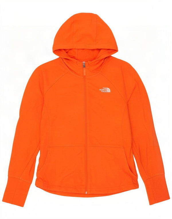 The North Face Womens Zip Hoodie Sweater UK 16 Large Orange Cotton