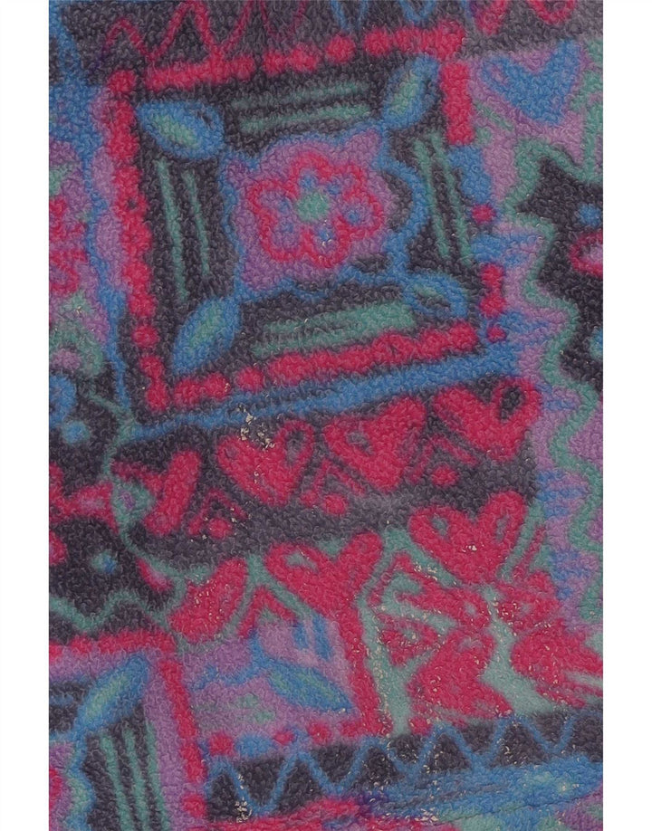 Vintage Womens Oversized Fleece Jacket UK 10 Small Multicoloured Geometric