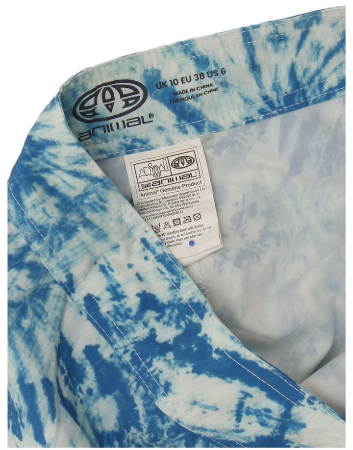 Animal Womens Swimming Shorts UK 10 Small  Blue Tie Dye Polyester