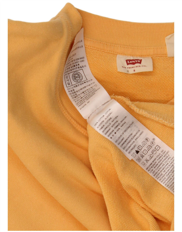 LEVI'S Womens Oversized Sweatshirt Jumper UK 10 Small Yellow Cotton