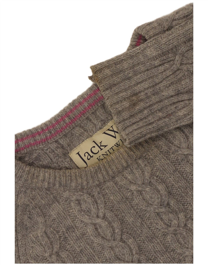 Jack Wills Womens Boat Neck Jumper Sweater UK 12 Medium Grey Lambswool