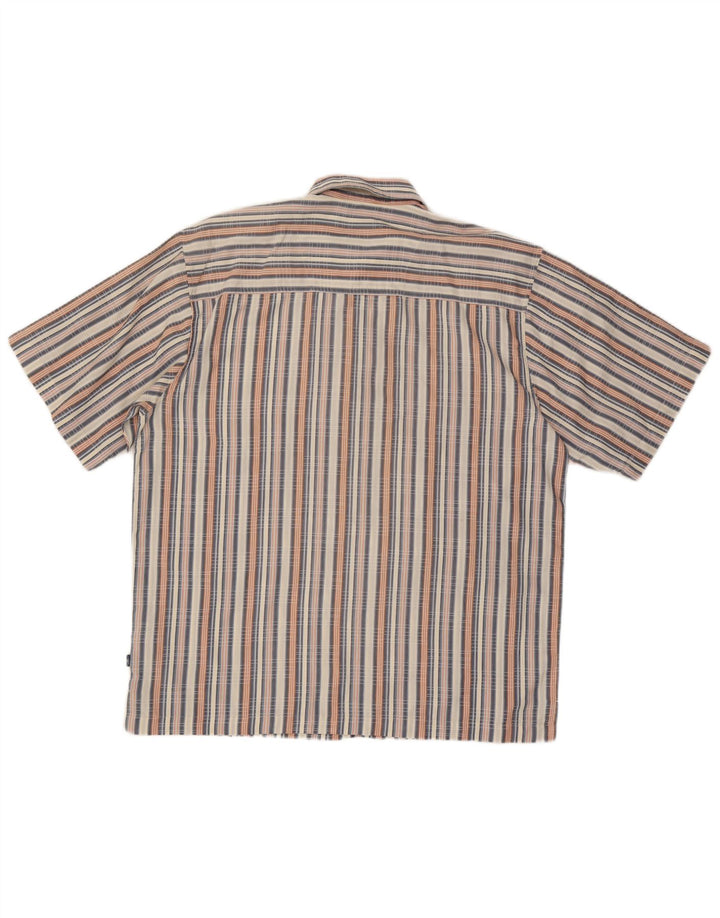 Engbers Mens Short Sleeve Shirt Large Multicoloured Striped Cotton