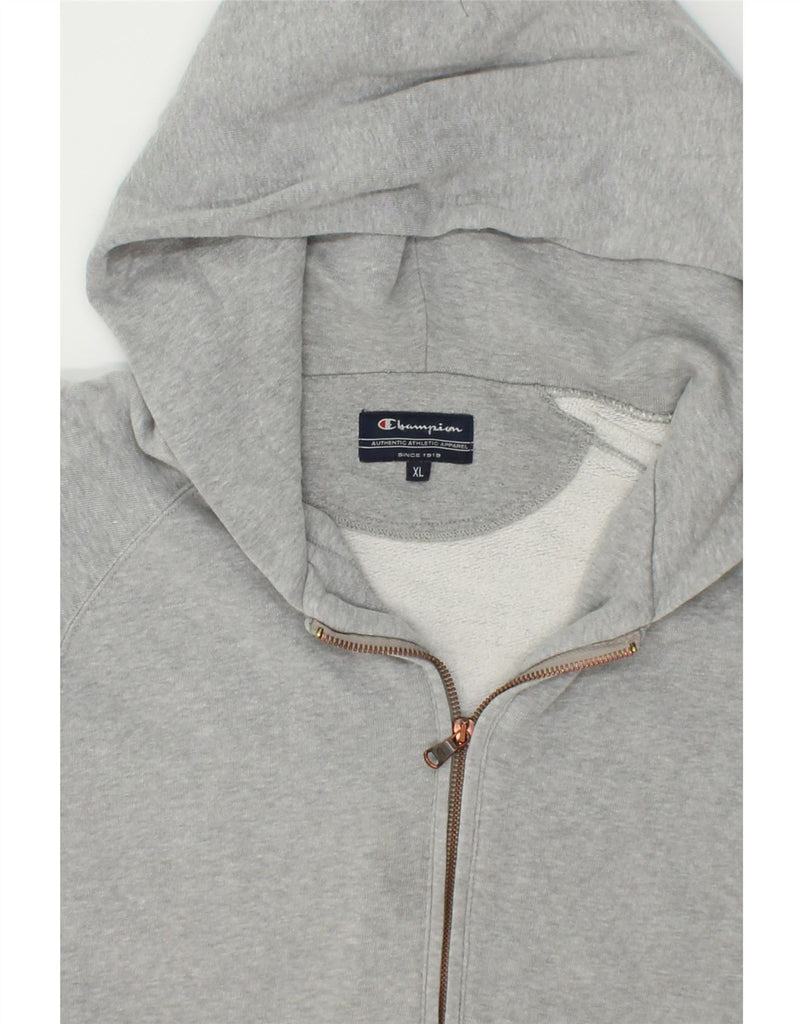 CHAMPION Mens Zip Hoodie Sweater XL Grey Cotton | Vintage Champion | Thrift | Second-Hand Champion | Used Clothing | Messina Hembry 