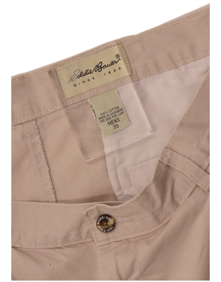 EDDIE BAUER Mens Pegged Chino Shorts W35 Large Beige Cotton