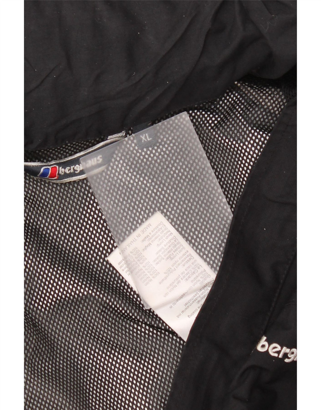 Berghaus Mens Hooded Rain Jacket UK 42 XL Black Nylon