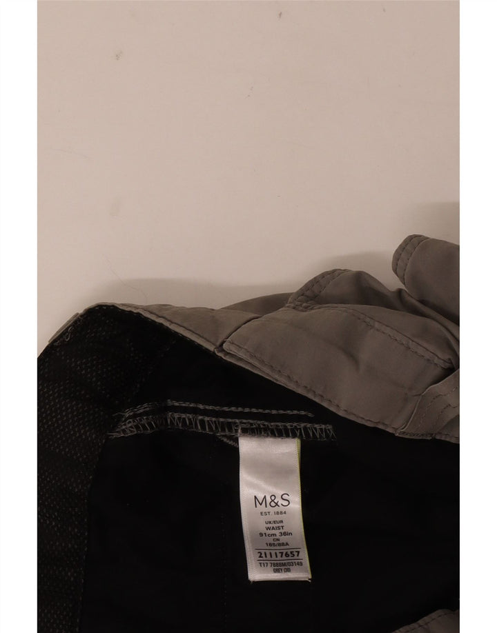 Marks & Spencer Mens Cargo Shorts W36 Large  Grey Cotton