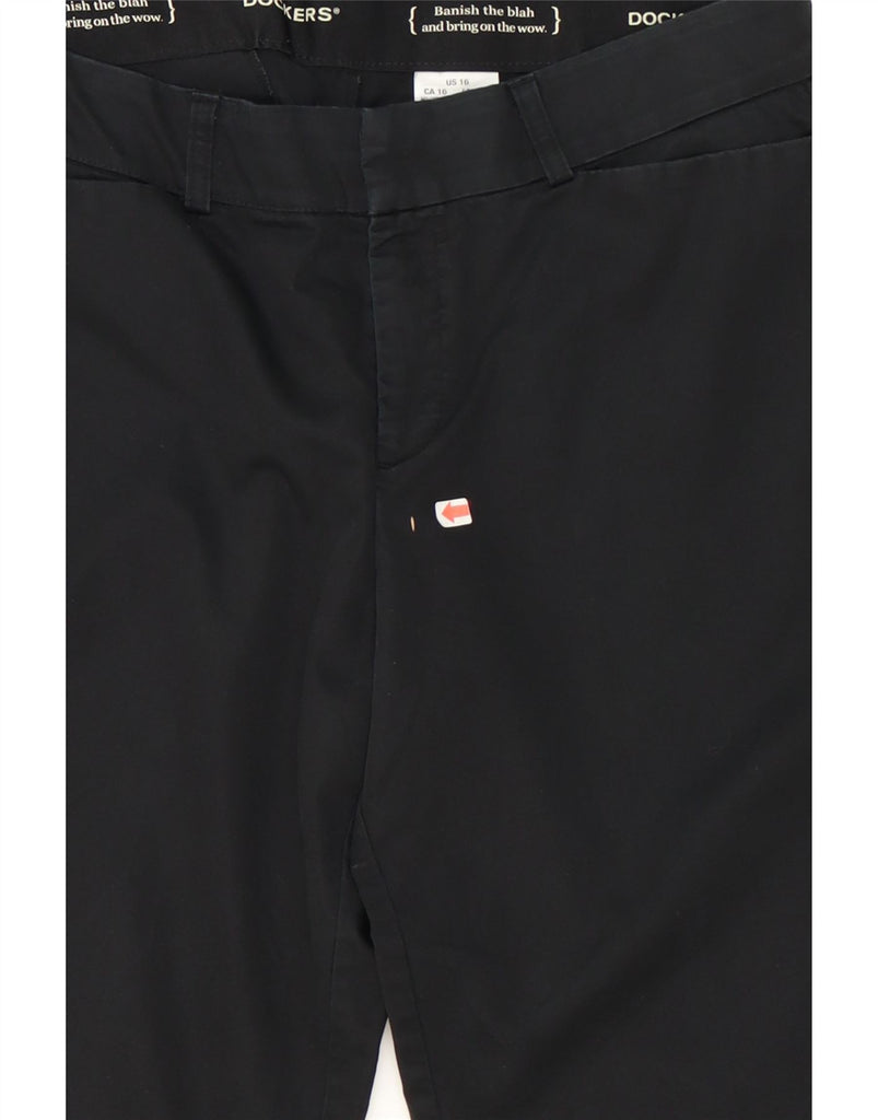 DOCKERS Womens Straight Capri Trousers US 16 2XL W36 L20 Black Cotton Vintage Dockers and Second-Hand Dockers from Messina Hembry 