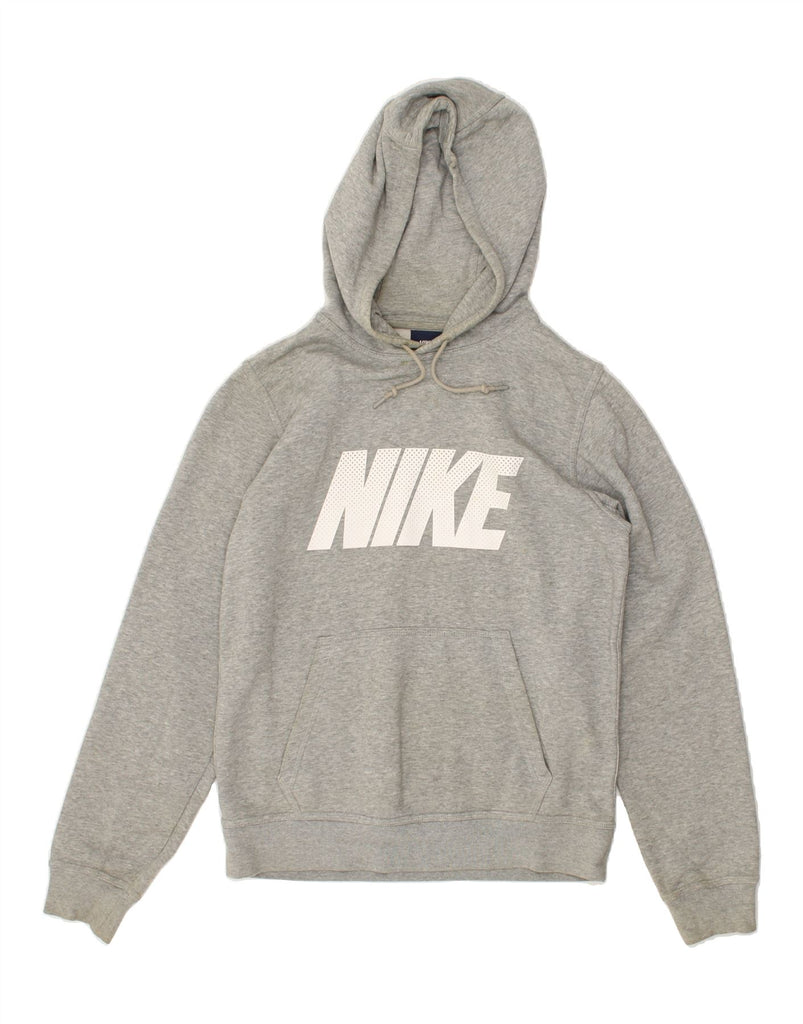 NIKE Mens Graphic Hoodie Jumper Small Grey Cotton | Vintage Nike | Thrift | Second-Hand Nike | Used Clothing | Messina Hembry 