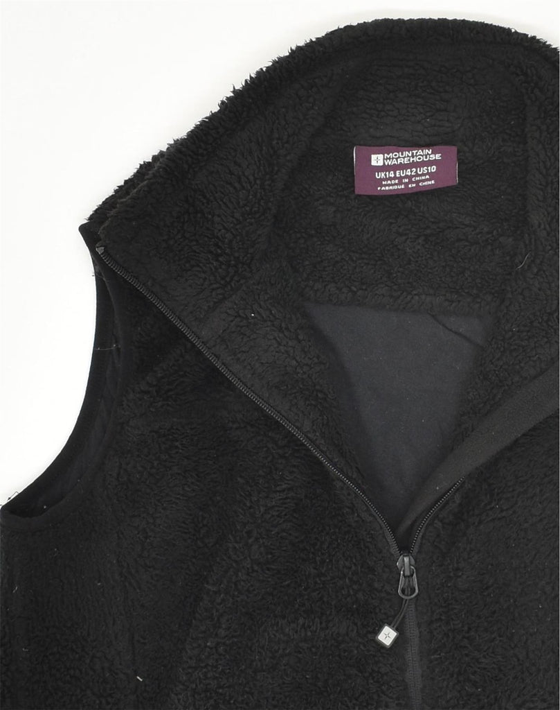 MOUNTAIN WAREHOUSE Womens Fleece Gilet UK 14 Large Black Polyester | Vintage Mountain Warehouse | Thrift | Second-Hand Mountain Warehouse | Used Clothing | Messina Hembry 