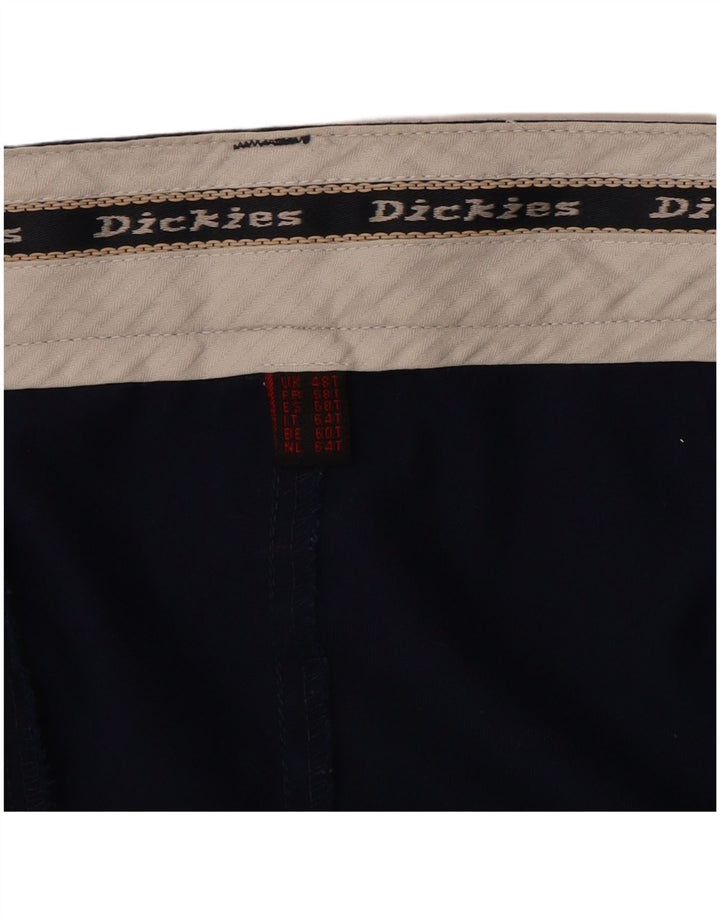 DICKIES Mens Tapered Chino Trousers W48 L32 Navy Blue Polyester