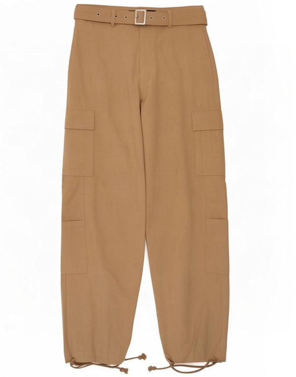 Zara Womens High Waist Joggers Cargo Trousers Small W26 L30 Beige Cotton