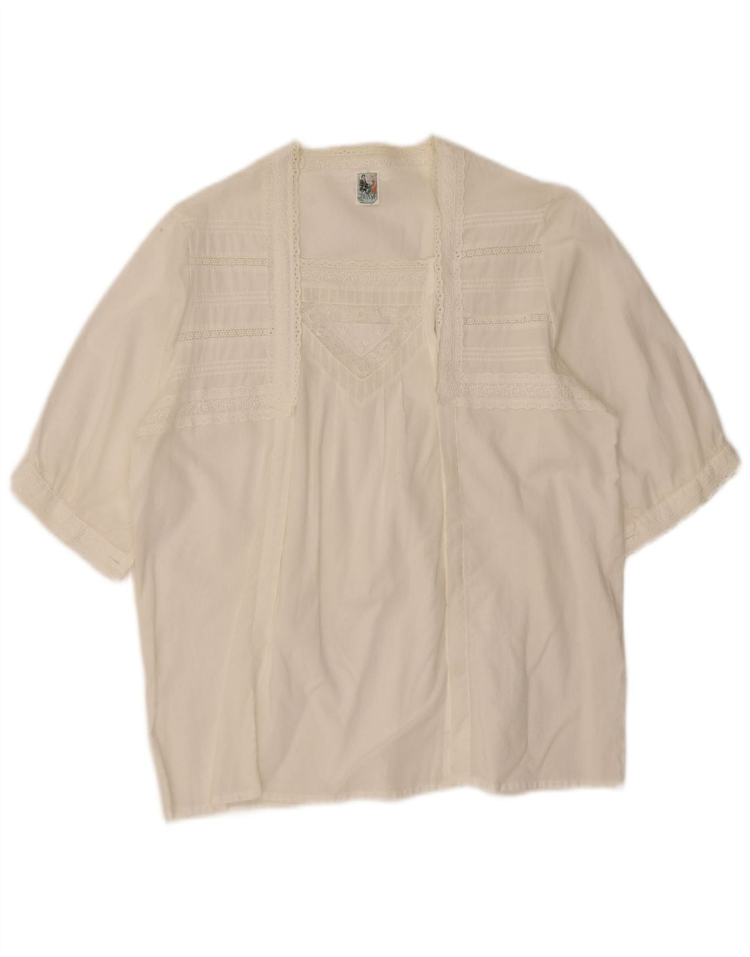Gossl Womens Short Sleeve Cardigan Top EU 40 Medium White Floral