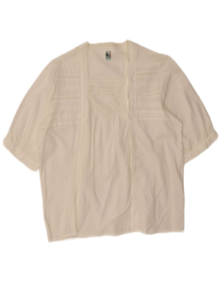 Gossl Womens Short Sleeve Cardigan Top EU 40 Medium White Floral
