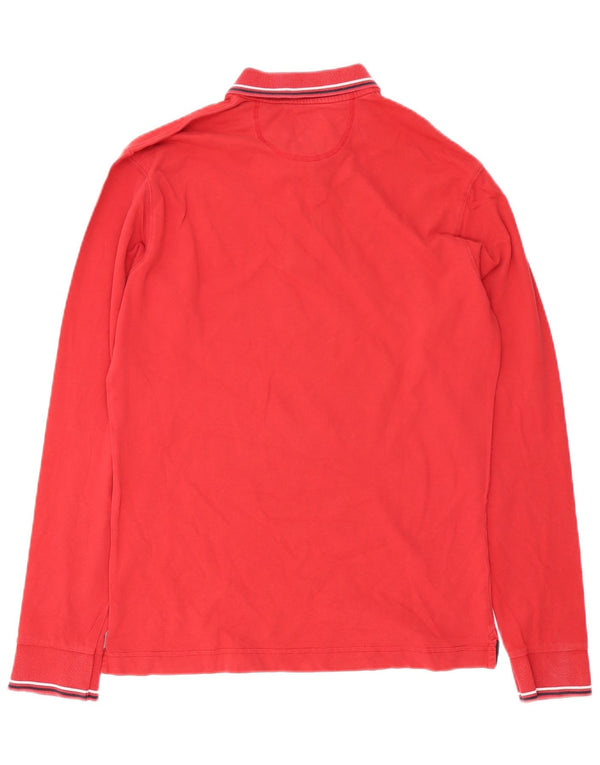 La Martina Mens Buenos Aires Long Sleeve Slim Fit Polo Shirt Large Red