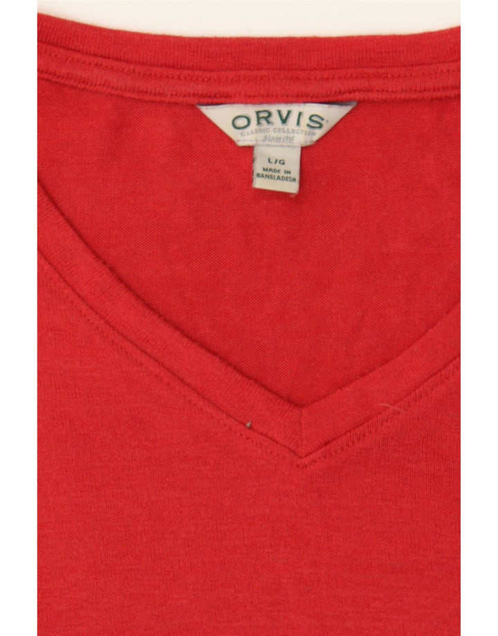 ORVIS Womens Oversized Blouse Top UK 16 Large Red Polyester Vintage Orvis and Second-Hand Orvis from Messina Hembry 
