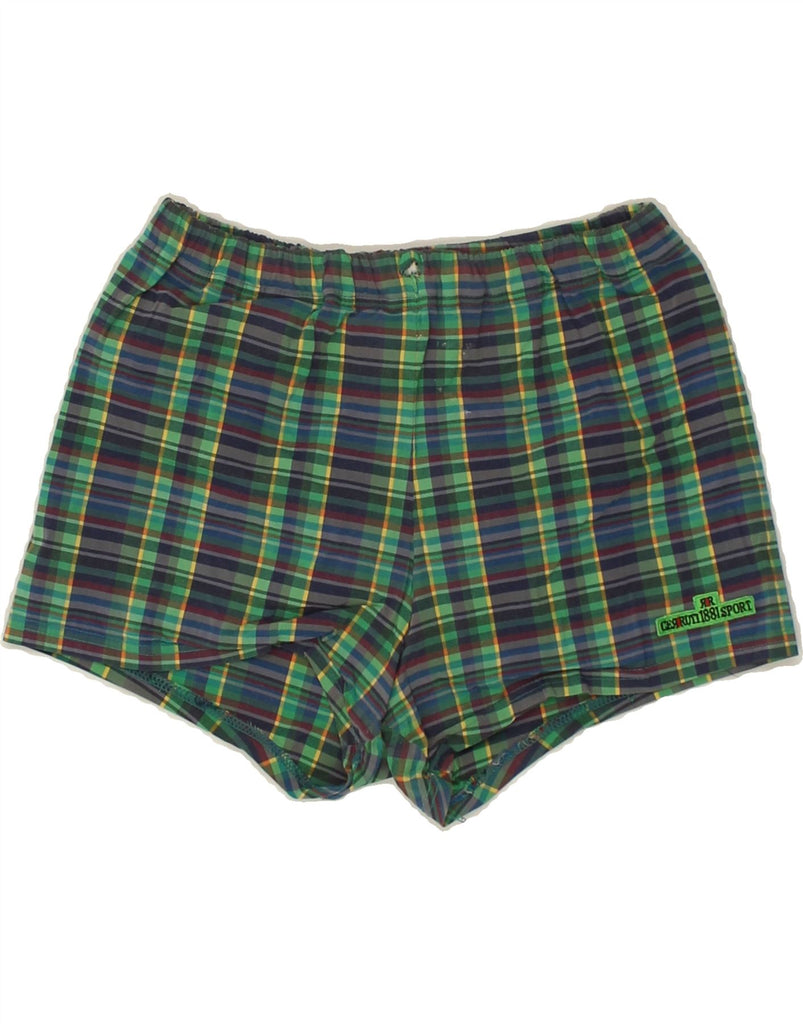 CERRUTI 1881 Boys Swimming Shorts 11-12 Years Green Check | Vintage Cerruti 1881 | Thrift | Second-Hand Cerruti 1881 | Used Clothing | Messina Hembry 